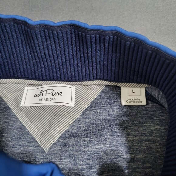 adiPure adidas Men's LG Blue 1/4 Zip Pullover Vest Golf Athleisure Windbreaker - Picture 6 of 8